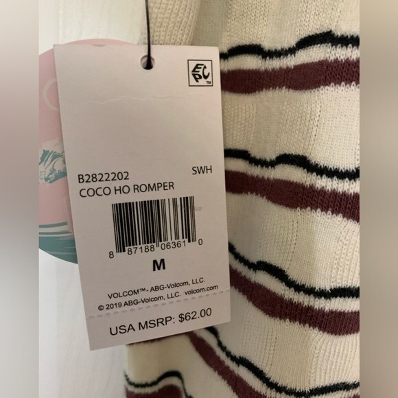 NWT VOLCOM COTTON COCO HO WOMEN'S ROMPER. SIZE MEDIUM - Picture 9 of 10